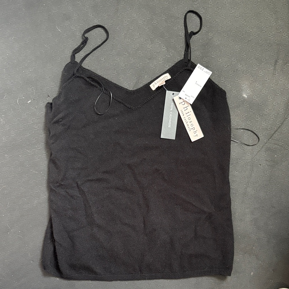 Philosophy Black Cashmere Camisole Top - Picture 1 of 4